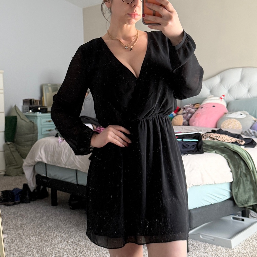 Express Black Long Sleeve Dress - Picture 3 of 9